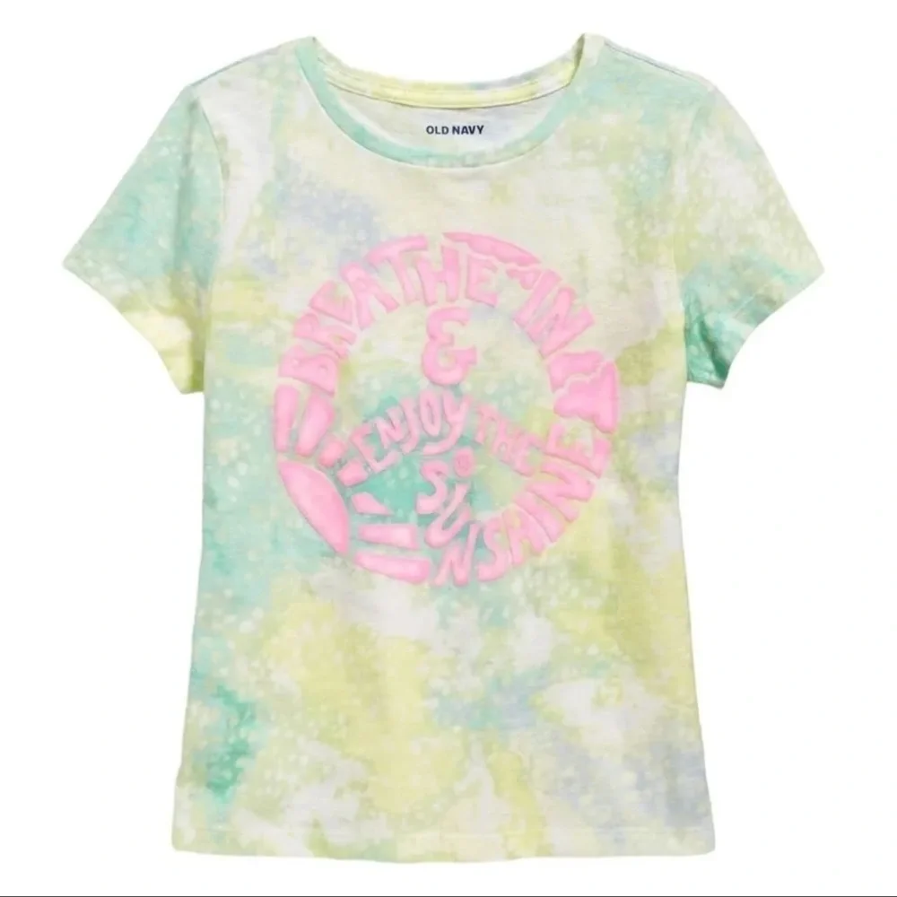 Old Navy Breathe In & Enjoy the Sunshine Graphic Tee Tie Dye Size L